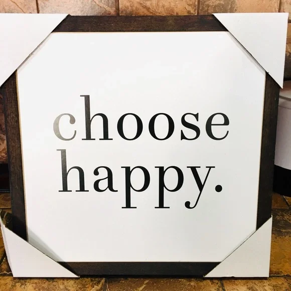 Choose Happy square new wood sign farmhouse office - Picture 1 of 2
